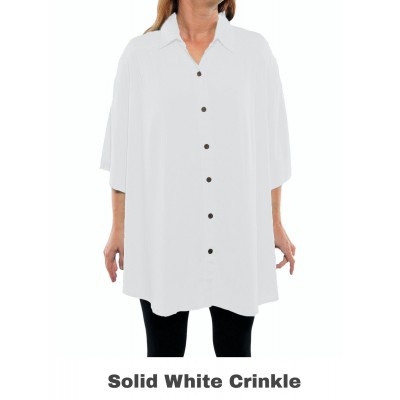 6X Solid White Tunic Crinkle Rayon (exchange)